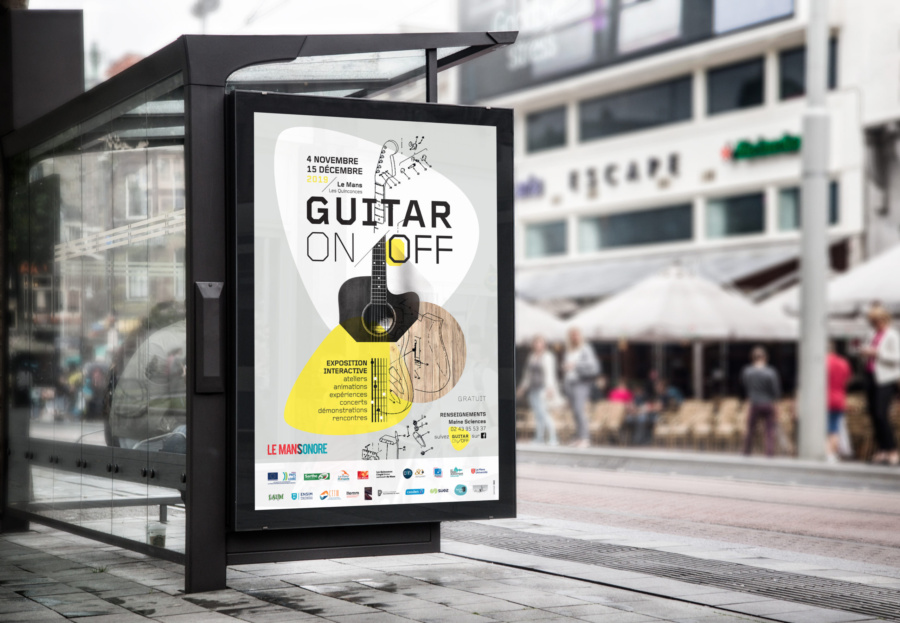 Guitare on off affiche helene laforet graphiste