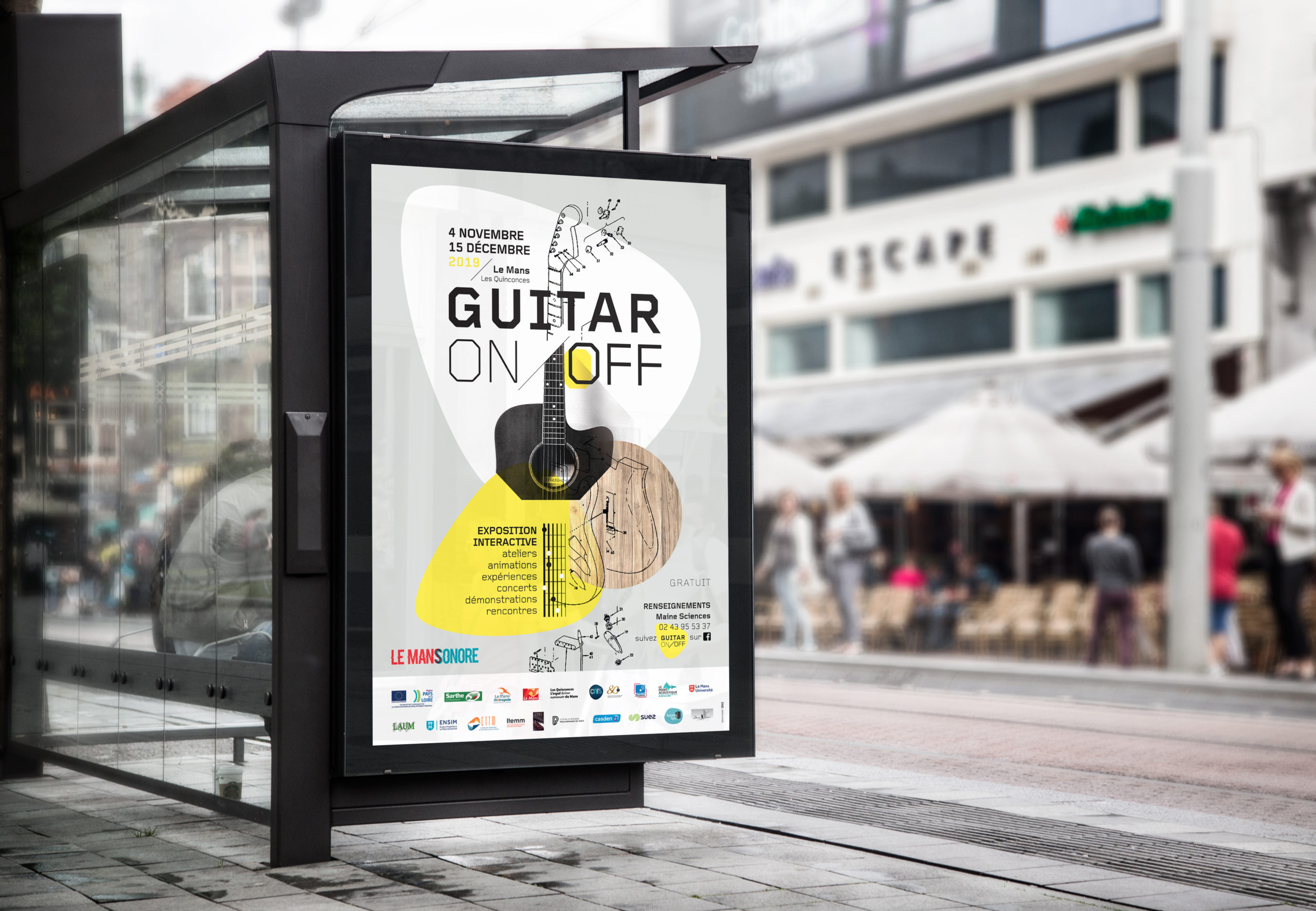 Guitare on off affiche helene laforet graphiste