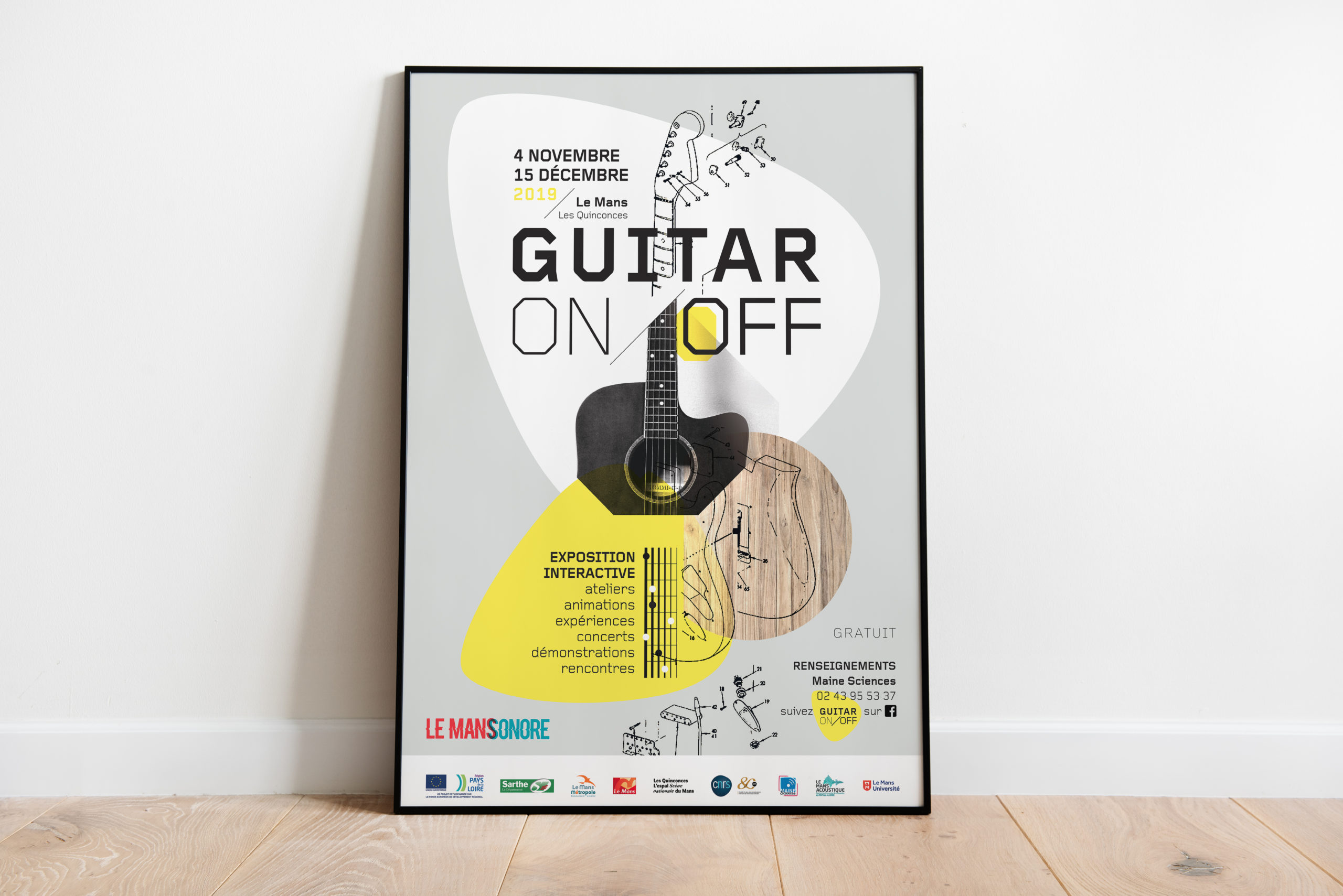 Guitare on off affiche helene laforet graphiste